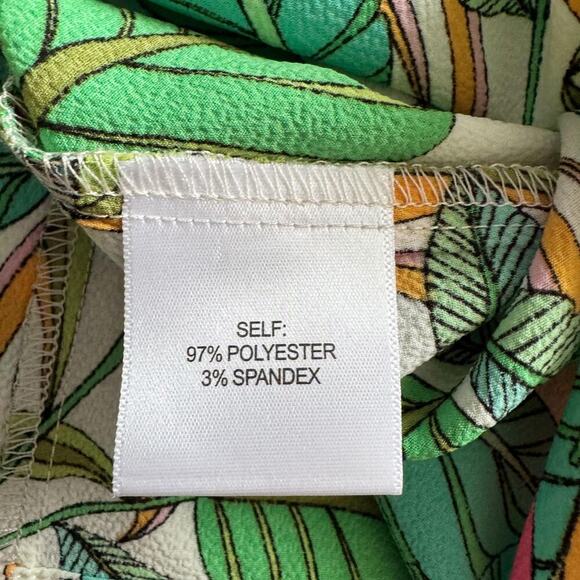 Rose + Olive Tank Top Womens 1X Multicolor Leaf Print Ruffle Strap Blouse NWT - Picture 15 of 16